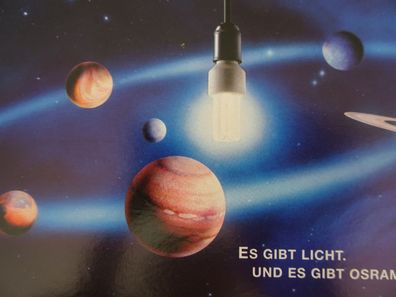 WerbePostkarte AK Reklame Es gibt Licht es gibt Osram