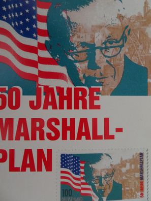 WerbePostkarte AK Reklame 50 Jahre Marshallplan Sammler Post