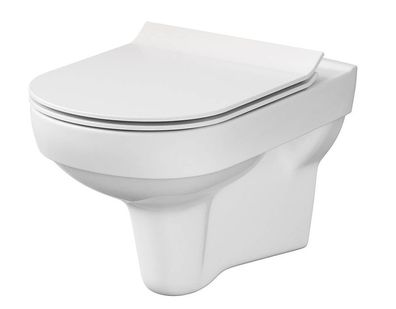 WC-Toilette: Schüssel CITY NEW Cleanon Weiß mit Klosettsitz Slim Soft-Close