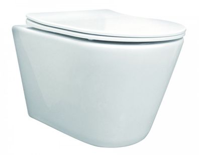 WC-Toilette: Schüssel MILOS Weiß mit Klosettsitz Slim Soft-Close