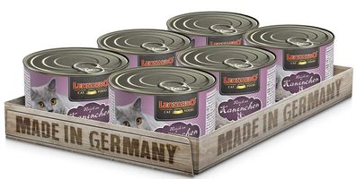 Leonardo ¦ Reich an Kaninchen - 6 x 200g ¦ nasses Katzenfutter in Dosen