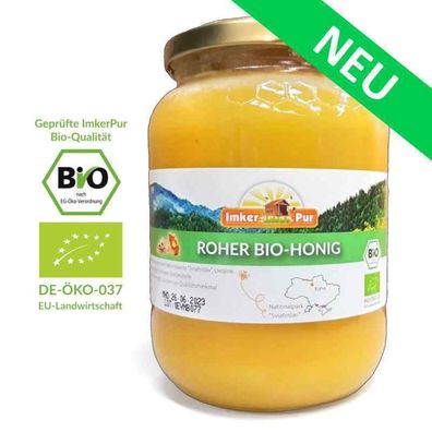 Bio Roh-Honig 1 kg von ImkerPur, ungefiltert, nicht geschleudert oder erhitzt