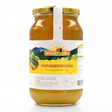 Koriander-Honig von ImkerPur, 1200 g, kaltgeschleudert, blumig, fein-würzig
