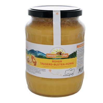 Roher Tausend-Blüten-Honig gepresster Honig ungefiltert, nicht erhitzt, 1000 g