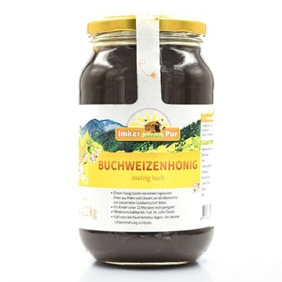 ImkerPur® Buchweizen-Honig, 1200g, kaltgeschleudert, kräftig-herb