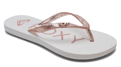 ROXY Kids Flip Flop Rg Viva Sparkle white/ metallic pink