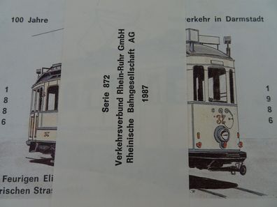 1987 : 6 WerbePostkarten AK Reklame Rheinische Bahngesellschaft Serie 872 Bus Bahn