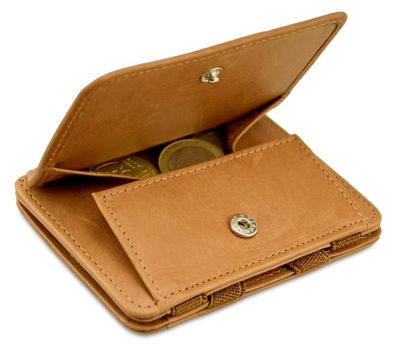 Hunterson Geldbeutel Magic Coin Wallet RFID cognac