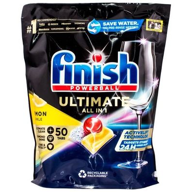 Finish Powerball Ultimate All in 1 Lemon 50 Tabs