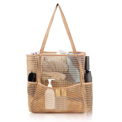 Damen Faltbare Mesh Strandtasche Handtasche Reise-Einkaufstasche
