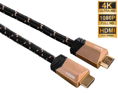 Hama 1,5m HDMI-Kabel 4K Ultra HD High-Speed Anschluss-Kabel 3D UHD HDR TV ARC