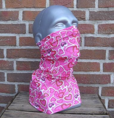Schlauchschal Gesichtsschutz Mundschutz Halstuch Multifunktionstuch Pink Hearts