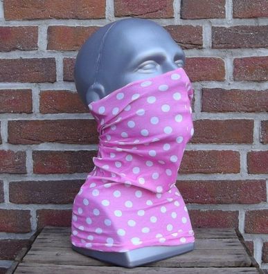 Schlauchschal Gesichtsschutz Mundschutz Halstuch Multifunktionstuch Pink Punkte
