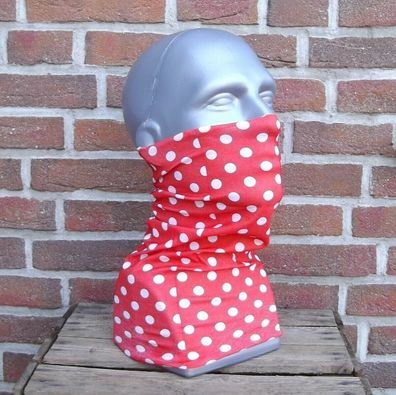 Schlauchschal Gesichtsschutz Mundschutz Halstuch Multifunktion rot mit Punkten