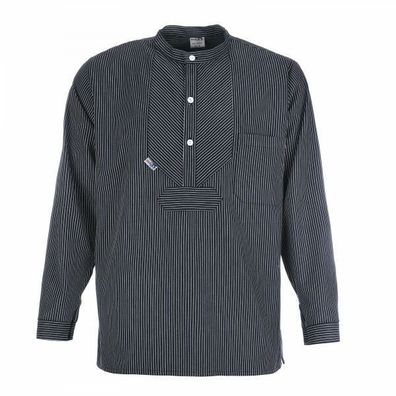 Fischerhemd BasicLine Finkenwerder-Stil mit schmalen Streifen blau/ weiss