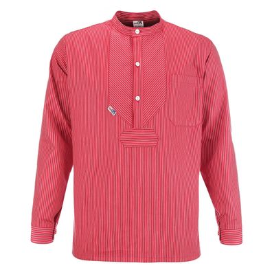Fischerhemd BasicLine Finkenwerder-Stil mit weissen Streifen rot/ weiss