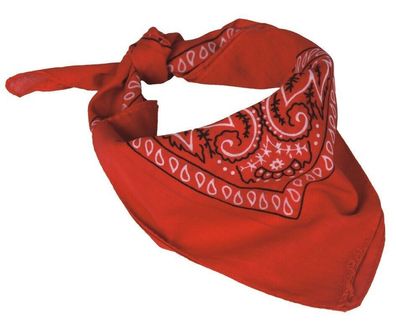 Western Halstuch Vierecktuch Kopftuch Bandana Baumwolle Paisley rot