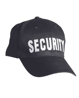 Security Baseball Cap Securitykappe Mütze bestickt schwarz größenverstellbar