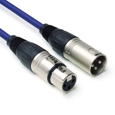 keepdrum DMX004 BL 10m DMX Kabel Blau 3-pol XLR 100Ohm