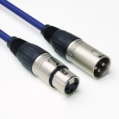 keepdrum DMX004 BL 15m DMX Kabel Blau 3-pol XLR 100Ohm