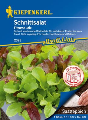 Schnittsalat / Salat Fitness Mix Saatteppich für Hochbeet und Kübel geeignet