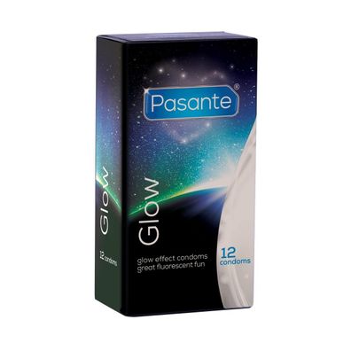Pasante Glow Kondome - 12 Stück Leuchtende Präservative 53mm