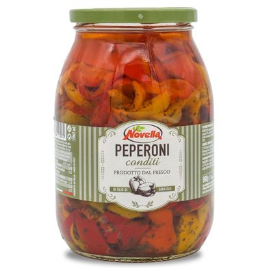 Gewürzte Paprika | Novella | in Sonnenblumenöl | 635g | aus Italien