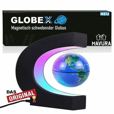 GLOBEX schwebender Globus Magnetische Weltkugel schwebend rotierend m. LED Licht