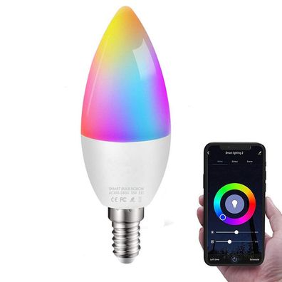 WiFi LED Smart Bulb E14 5,5 W Smart Glühbirne kompatibel mit Alexa und Google Home,