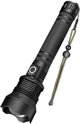 LED-Taschenlampe, 90000 Lumen XHP70 Ultrastarke, einstellbare, zoombare, wasserdicht
