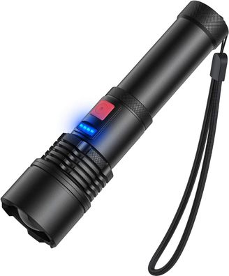 Wiederaufladbare USB-LED-Taschenlampe 3000 Lumen, Zoombare Taschenlampe, Ultrastarke