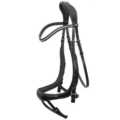 Trensenzaum Equitus Beta - Größe: Vollblut Farbe: black/ silver