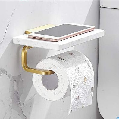 Wandmontierter Toilettenpapierhalter mit Bohrerhalter mit Schrauben Badezimmerzubehö