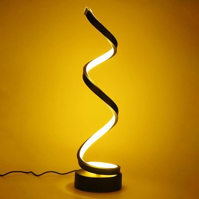Dimmbare LED Spiral Schreibtisch Tischlampe - 12W Warmweiß Augenschutz Schwarz Nacht