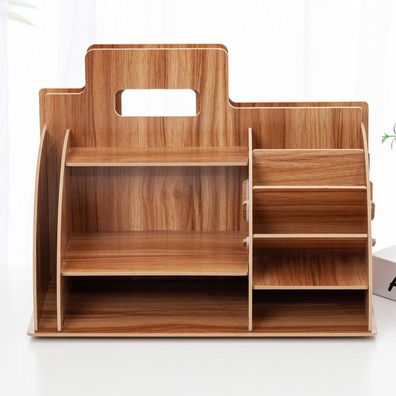 Schreibtisch-Organizer aus Holz, Schreibtischregal, Schreibtisch-Organizer mit Griff