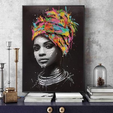 Afrikanisches Frauenporträt auf Leinwand (ungerahmt)