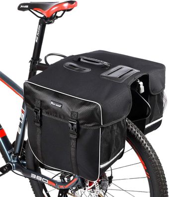Fahrradtasche Gepäckträger 30L Doppelte Hinterradtasche mit Regenschutz für MTB/ Fahr