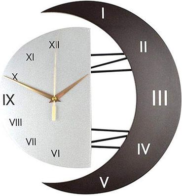 Modernes Design, leise Wanduhr, Küchenuhr, kreative Mondform, Heimdekoration, Uhr (3