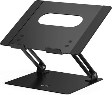 Laptop-Ständer, ergonomischer Aluminium-Laptop-Ständer, 10-14 Zoll (schwarzes Metall