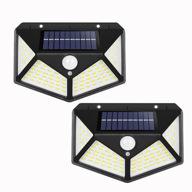 Outdoor Solar Light 100 LED 2 Pack [Neueste grüne Version 2200mAh] Bewegungssensor O