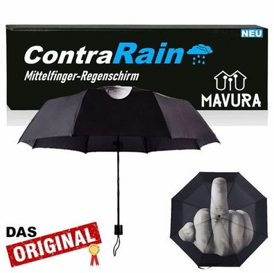 ContraRain Mittelfinger Regenschirm Spaß faltbarer Taschenschirm Stinkefinger