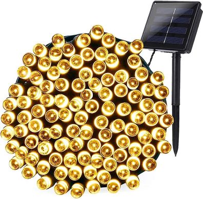 Solar Lichterkette, 200 LED Outdoor Solarleuchten, 8 Leuchtmodi, Wasserdichte Dekora