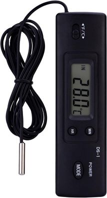 Thermometer LCD Digitaler Temperaturmesser Feuchtigkeitsmessung Kabelsonde Sensor fü