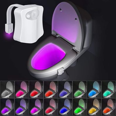 16 Farben Nachtlicht - Kleines Toiletten-Nachtlicht, automatische Badezimmer-Bewegun