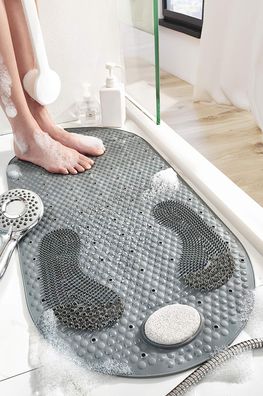 Duschmatte 40 x 80 cm Rutschfeste Badewannenmatte Fußmatte mit abnehmbarem Bimsstein,