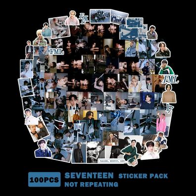 100pcs Kpop Seventeen Aufkleber Set S. COUPS WOOZI Sticker für Laptop Handy Koffer