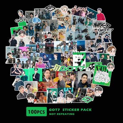100pcs Kpop GOT7 Aufkleber Set Jackson Jay B Mark Sticker für Laptop Handy Koffer