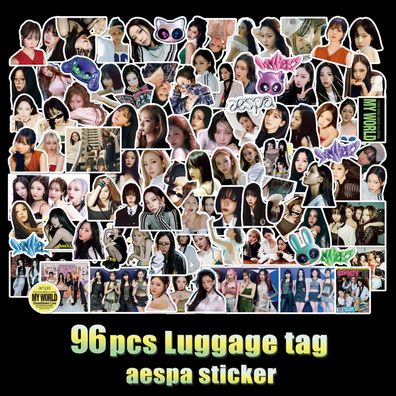 96pcs Kpop aespa Aufkleber Set Album My World Sticker für Laptop Handy Koffer