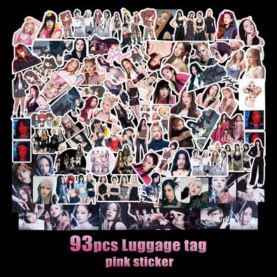 93pcs Kpop Blackpink Aufkleber Set Album BORN PINK Sticker für Laptop Handy Koffer
