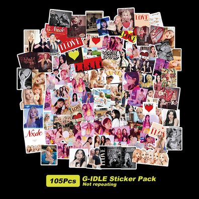 105pcs Kpop (G)I-DLE YUQI Aufkleber Set Album I Love Sticker für Laptop Handy Koffer